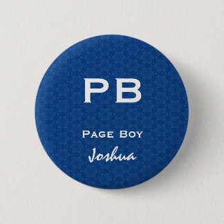 Fun Wedding Role Abbreture Blue Pattern White Ronde Button 5,7 Cm