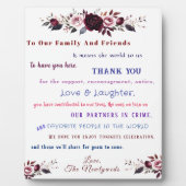 Fun Wedding Thank You Red Pink Roses Fotoplaat (Voorkant)