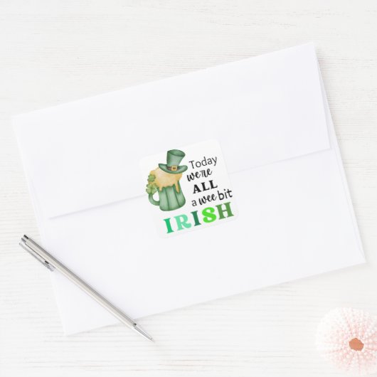 Fun Wee Bit Irish Square Stickers (Envelop)