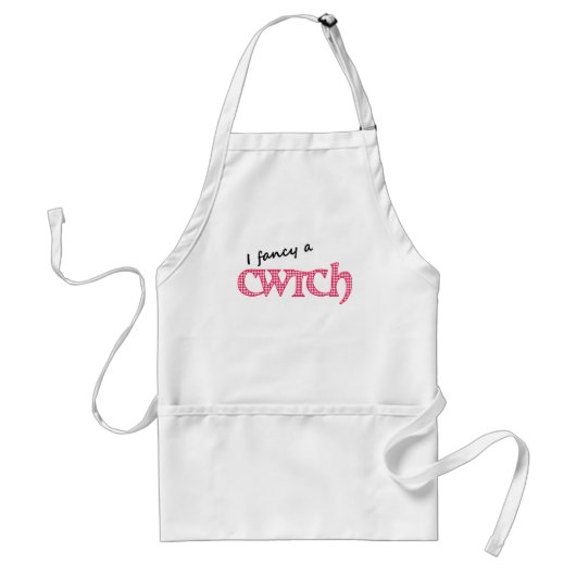 Fun Welsh Catch Schort, Red Check Gingham Standaard Schort (Voorkant)