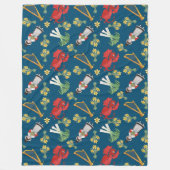 Fun Welsh Emblemen op Blue Fleece Blanket (Voorkant)