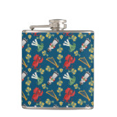 Fun Welsh Emblemen op Blue Hip Flask Heupfles (Voorkant)