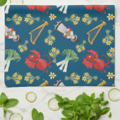 Fun Welsh Emblemen op Blue Kitchen Towel, Tea Towe Theedoek (Gevouwen)