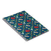 Fun Welsh Emblemen op Blue Spiral Notebook Notitieboek (Rechterzijde)