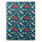 Fun Welsh Emblemen op Blue Spiral Notebook Notitieboek (Voorkant)