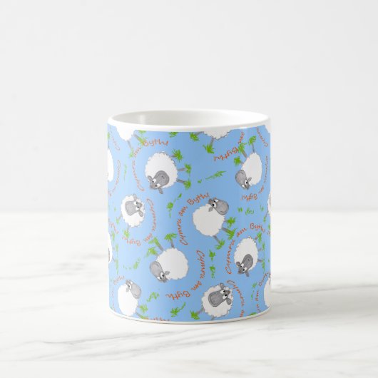 Fun Welsh Sheep Custom Coffee Mok (Center)