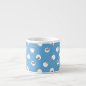 Fun Welsh Sheep Pattern on Sky Blue Background Espresso Kop (Voorkant)