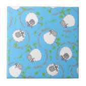 Fun Welsh Sheep, Wales Forever, keramische Tegel Tegeltje (Voorkant)