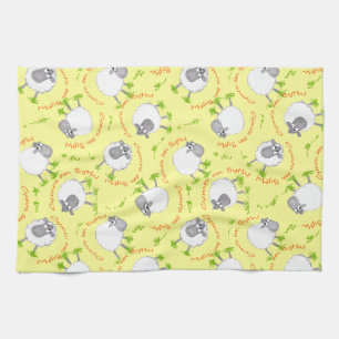 Fun Welsh Sheep, Wales Forever, Kitchen Towel Theedoek