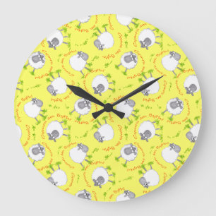 Fun Welsh Sheep, Wales Forever, Round Wall Clock Grote Klok