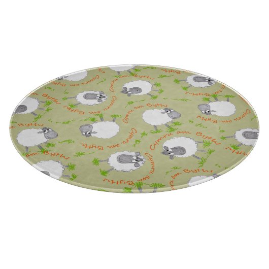 Fun Welsh Sheep, Wales Forever Snijplank (Hoek)