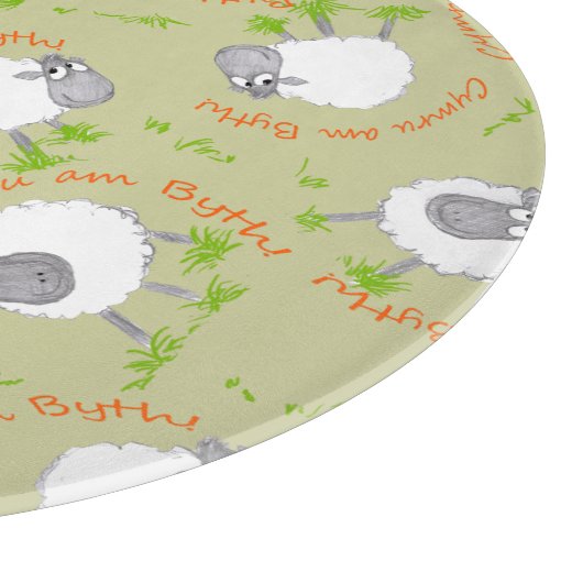 Fun Welsh Sheep, Wales Forever Snijplank (Hoek)