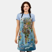 Fun-Wereldkaart Schort (Gedragen)