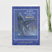 Fun Whale Afstuderen Gevouwen Wenskaart Kaart (Voorkant)