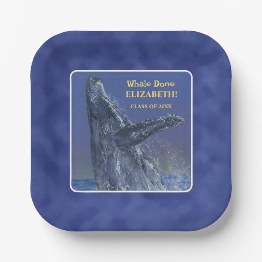 Fun Whale Graduation Party Papier Bord (Voorkant)