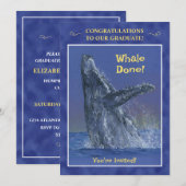 Fun Whale Graduation Party Uitnodiging (Voorkant / Achterkant)