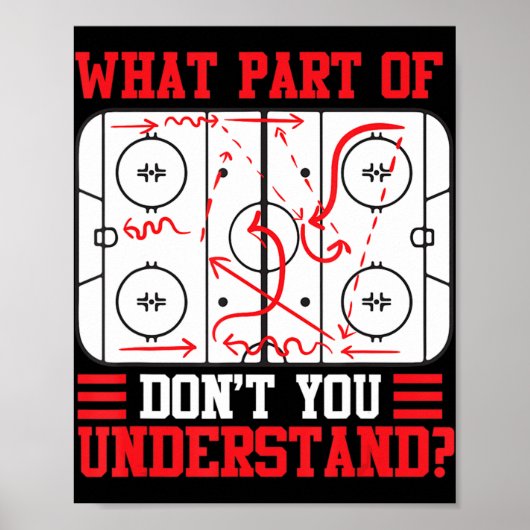 Fun What Part Of Hockey Don't You Understand Hocke Poster (Voorkant)