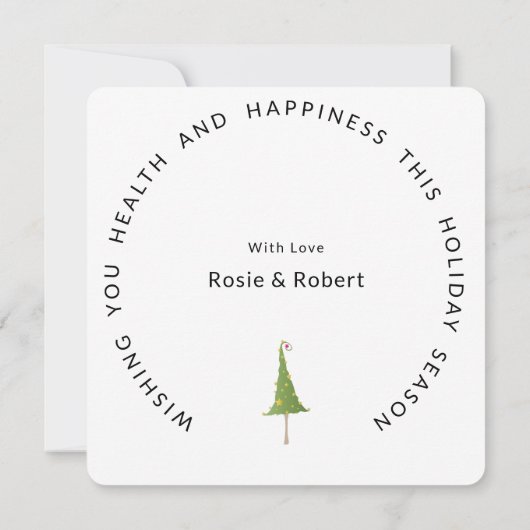 Fun, Whimiscal Chrismas Trees Square Holiday Feestdagenkaart (Achterkant)