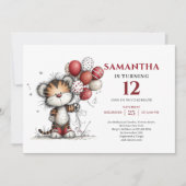 Fun whimsical animals theme kids birthday invites kaart (Voorkant)
