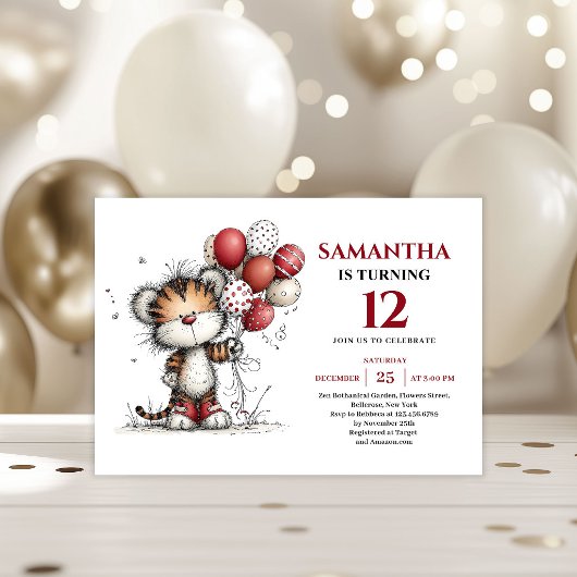 Fun whimsical animals theme kids birthday invites kaart