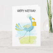 Fun Whimsical Blue Bird met White Spots Birthday Feestdagen Kaart (Voorkant)