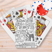 Fun Whimsical Cats Zwart-wit Patroon Pokerkaarten