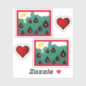 Fun Whimsical Comic Book Pop Art Set Sticker (Vel)