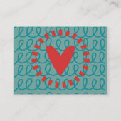 Fun Whimsical Doodle Heart en Swirls Visitekaartje (Achterkant)