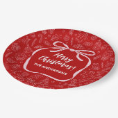 Fun Whimsical Hand Drawn Bow Christmas Papieren Bordje (Gekanteld)