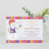 Fun Whimsical Holiday Cookie Exchange Party Kaart (Staand voorkant)