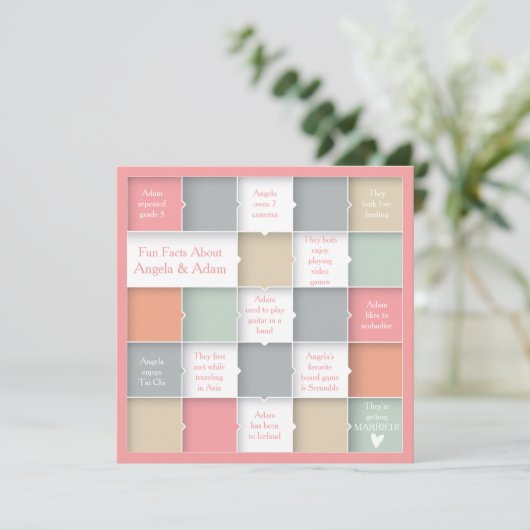 Fun Whimsical Infographic Photo Save the Date (Staand voorkant)