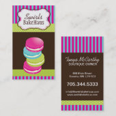 Fun Whimsical Macarons Visitekaartjes (Voorkant / Achterkant)