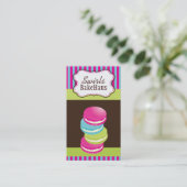 Fun Whimsical Macarons Visitekaartjes (Staand voorkant)