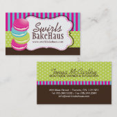 Fun Whimsical Macarons Visitekaartjes (Voorkant / Achterkant)