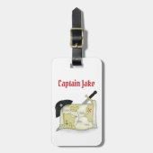 Fun Whimsical Pirate Treasure Map op maat Bagagelabel (Voorkant verticaal)