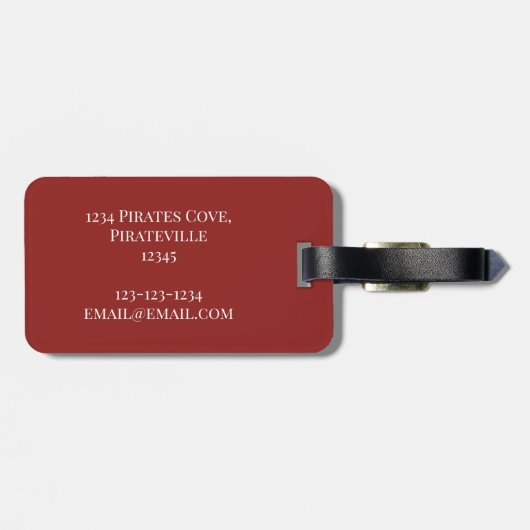 Fun Whimsical Pirate Treasure Map op maat Bagagelabel (Achterkant horizontaal)