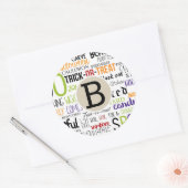 Fun Whimsical Rustic Halloween Kraft Party Favor Ronde Sticker (Envelop)