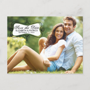 Fun & Whimsical Save the Date Photo Card Briefkaar Aankondigingskaart