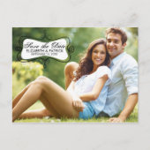 Fun & Whimsical Save the Date Photo Card Briefkaar Aankondigingskaart (Voorkant)
