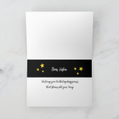 Fun Whimsical Stars Add a Name Happy Birthday Kaar Kaart (Binnen)