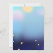 Fun whimsical sunshine sterren and moon baby showe kaart (Achterkant)