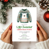 Fun Whimsical Ugly Sweater Holiday Invitation Kaart