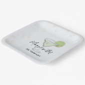 Fun Whimsical Waterverf Margarita Cocktail Drink Papieren Bordje (Gebogen)