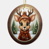 Fun Whimsical Winter Wildlife Christmas Decor Cer Keramisch Ornament (Links)