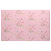 Fun Whimsy Pink Patterned Giraffes Gepersonaliseer Stof (Fat Quarter)