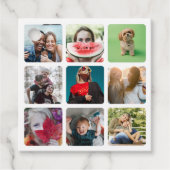 Fun White 9 Photo Square  Bedankjes Labels (Voorkant)