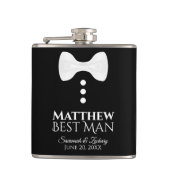 Fun White Bow Stropdas Tuxedo Best Man Wedding Heupfles (Voorkant)