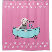Fun White Boxer Dog - Shower Curtain Douchegordijn (Voorkant)