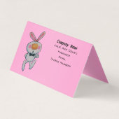 Fun White Bunny Rabbit duikt op Sign Roze Visitekaartje (Voorkant)