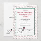 Fun White Elephant Gift Exchange Cute Party Kaart (Voorkant / Achterkant)